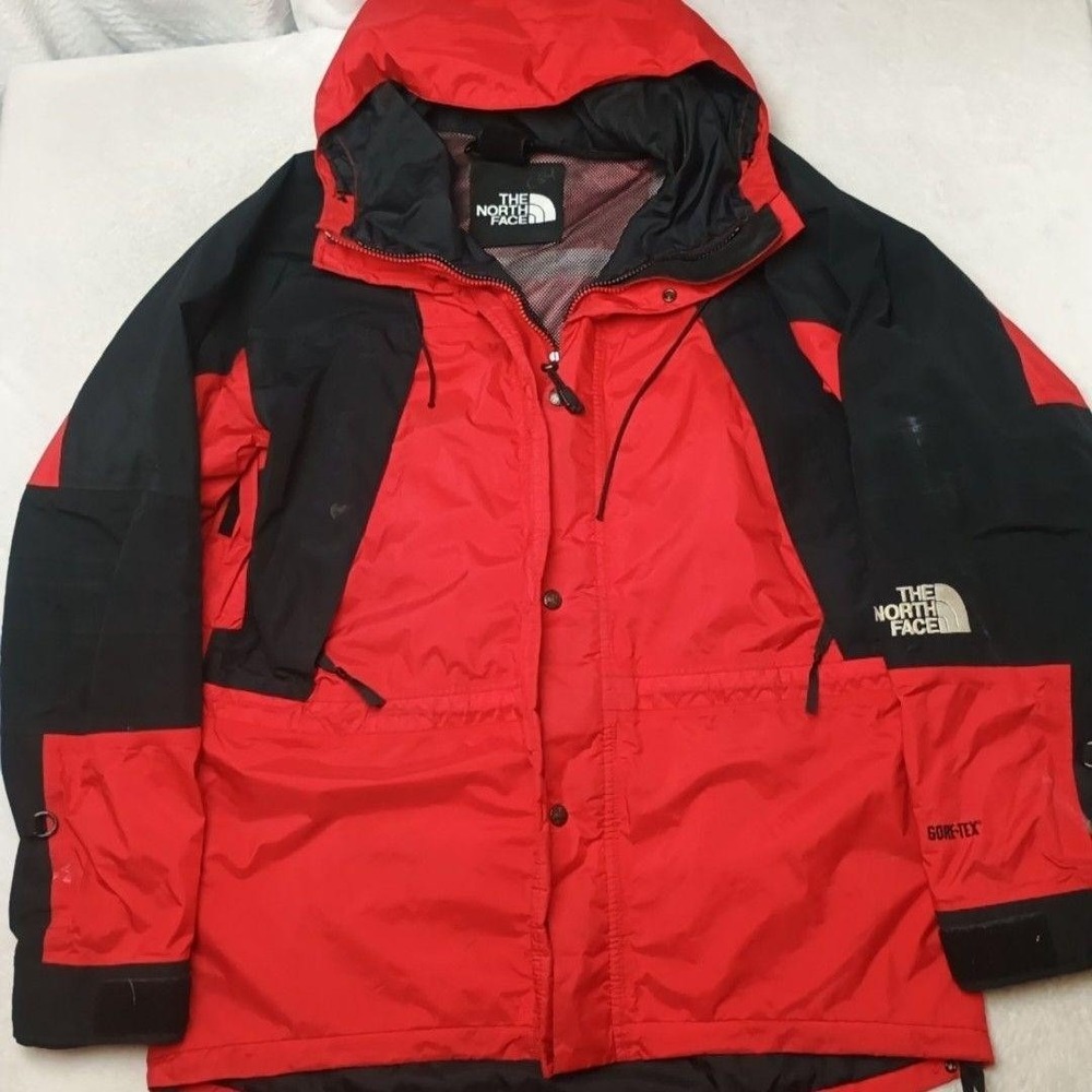 Vintage North Face Jacket Mens L Red Black 90s Mountain Guide Gore-Tex Ski Snow